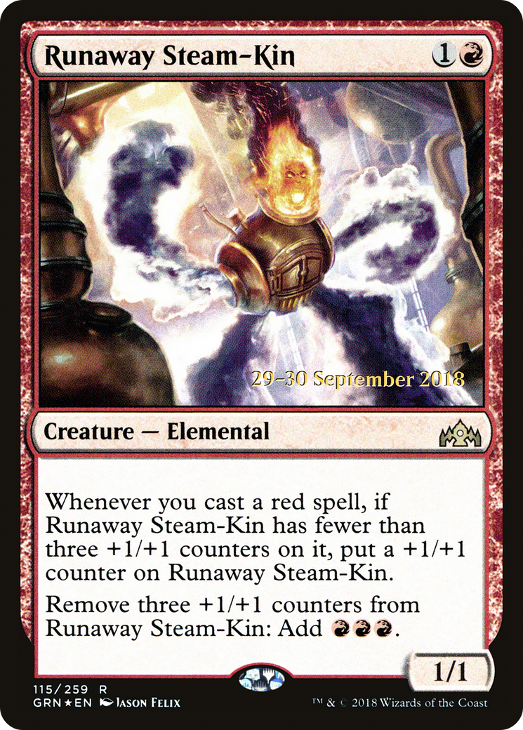 Runaway Steam-Kin (PRE-115S) [Guilds of Ravnica Promos] Foil