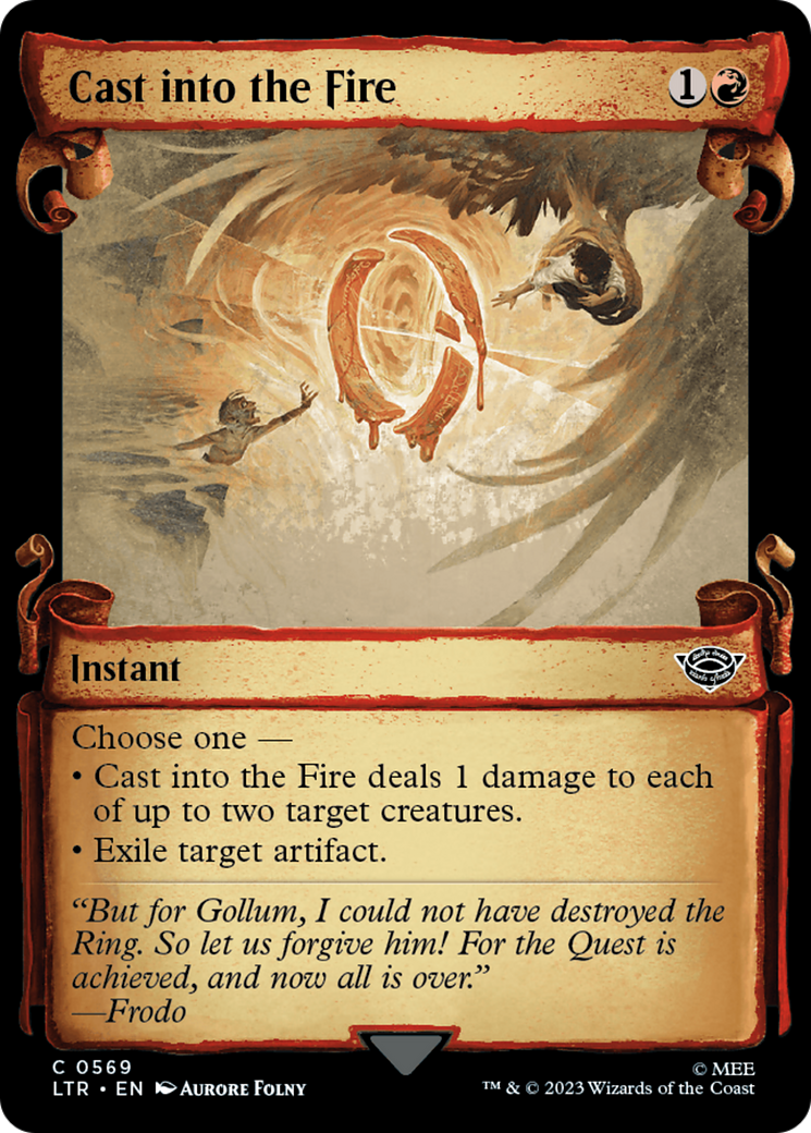 Cast into the Fire (LTR-569) [The Lord of the Rings: Tales of Middle-earth]: (Showcase) Foil