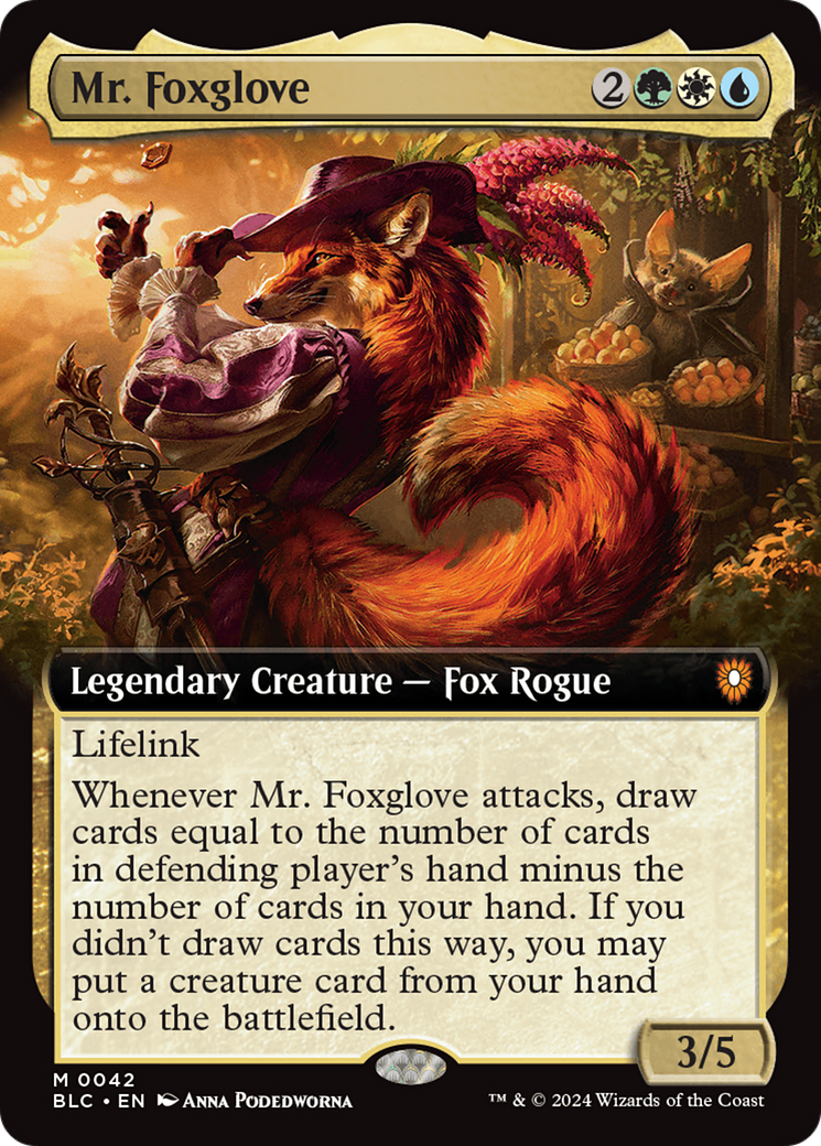 Mr. Foxglove (BLC-042) [Bloomburrow Commander]: (Extended Art) Foil