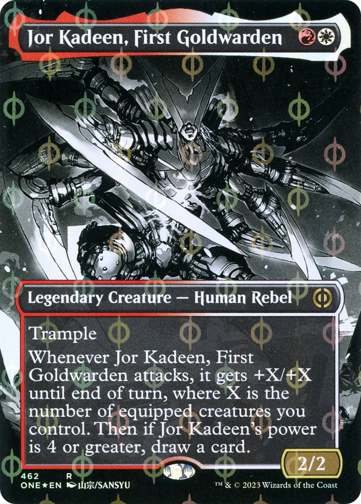 Jor Kadeen, First Goldwarden (ONE-462) [Phyrexia: All Will Be One]: (Showcase) (Borderless) Foil