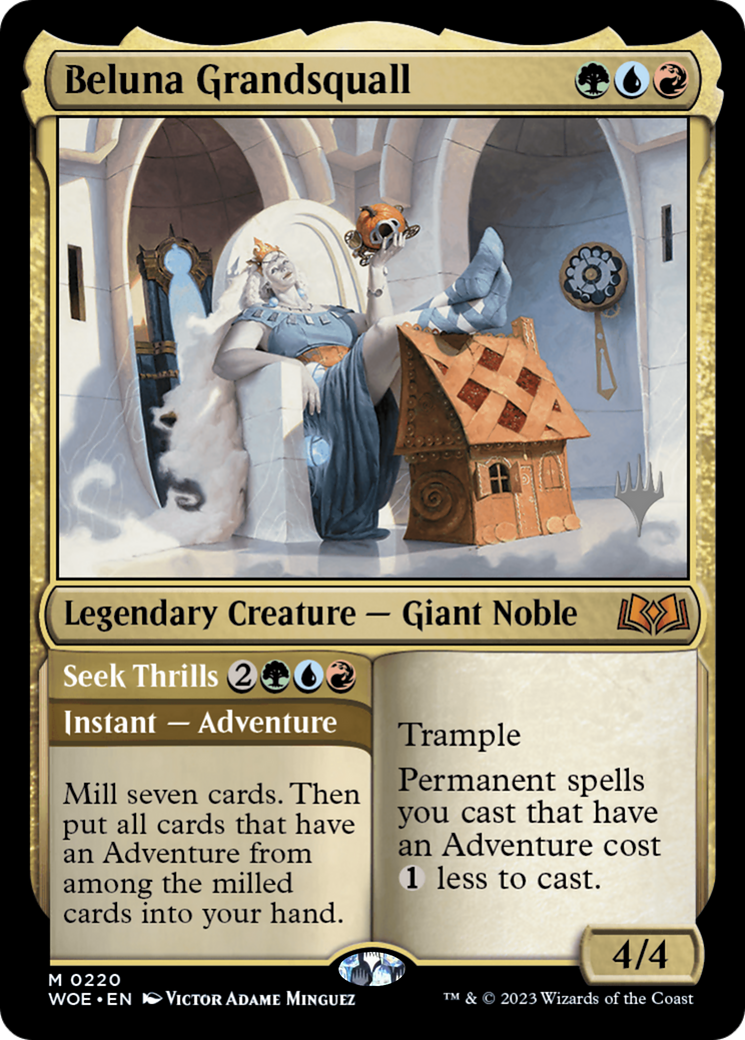 Beluna Grandsquall // Seek Thrills (PPWOE-220P) [Wilds of Eldraine Promos]
