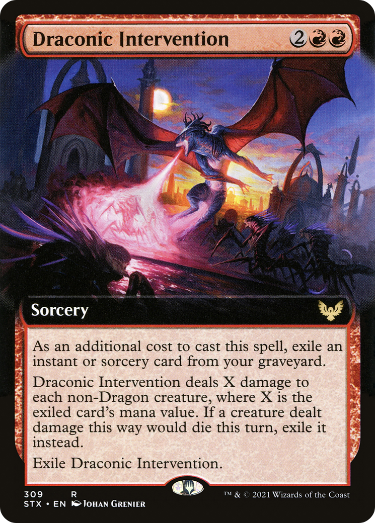 Draconic Intervention (Extended Art) (STX-309) [Strixhaven: School of Mages]