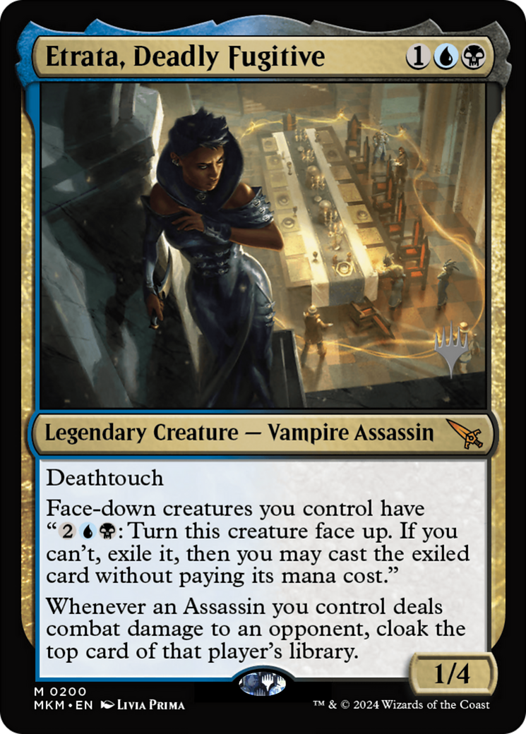 Etrata, Deadly Fugitive (PPMKM-200P) [Murders at Karlov Manor Promos] Foil
