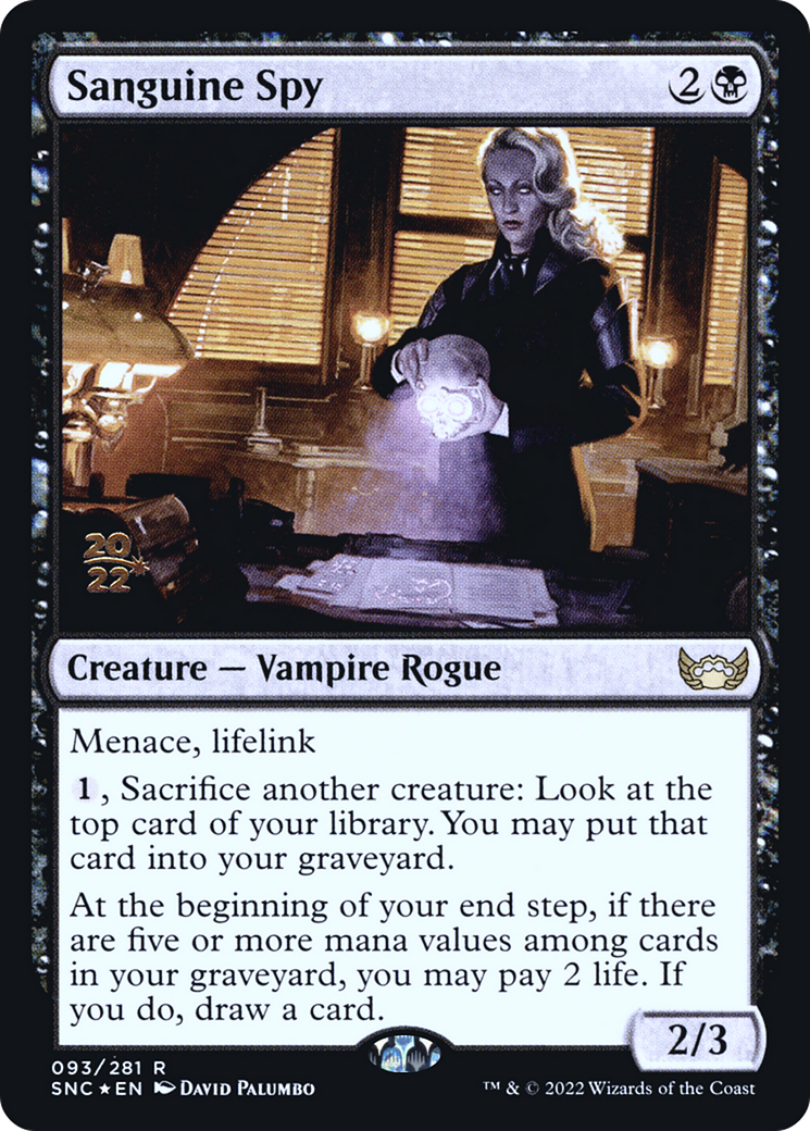Sanguine Spy (PRE-093) [Streets of New Capenna Promos] Foil