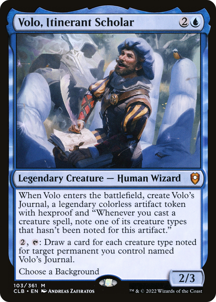 Volo, Itinerant Scholar (CLB-103) [Commander Legends: Battle for Baldur's Gate]