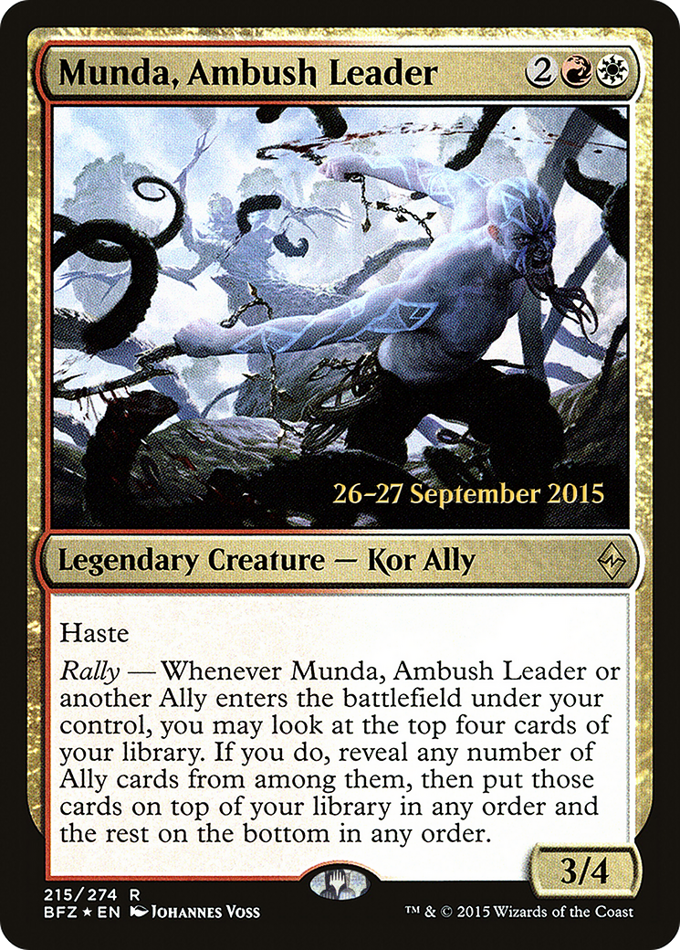 Munda, Ambush Leader (PRE-215S) [Battle for Zendikar Promos] Foil