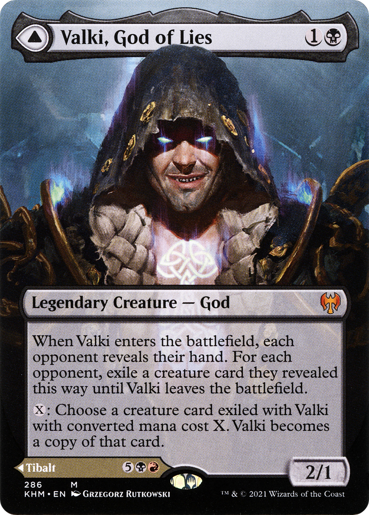 Valki, God of Lies // Tibalt, Cosmic Impostor (KHM-286) [Kaldheim] (Borderless)