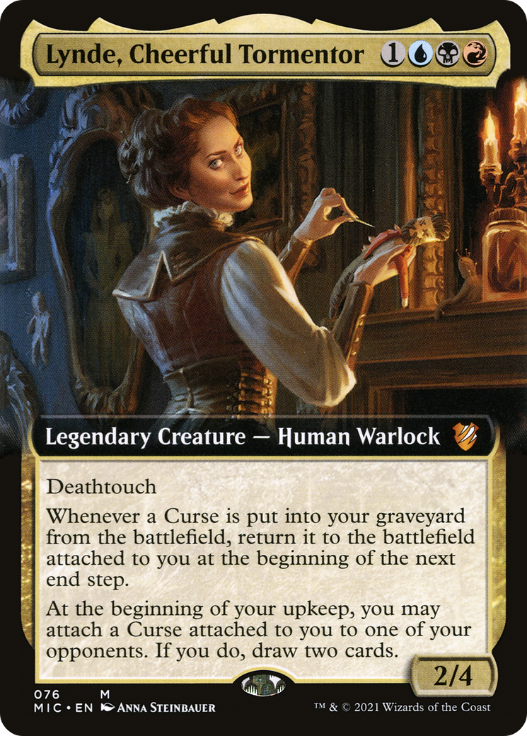 Lynde, Cheerful Tormentor (MIC-076) [Midnight Hunt Commander]: (Extended Art)