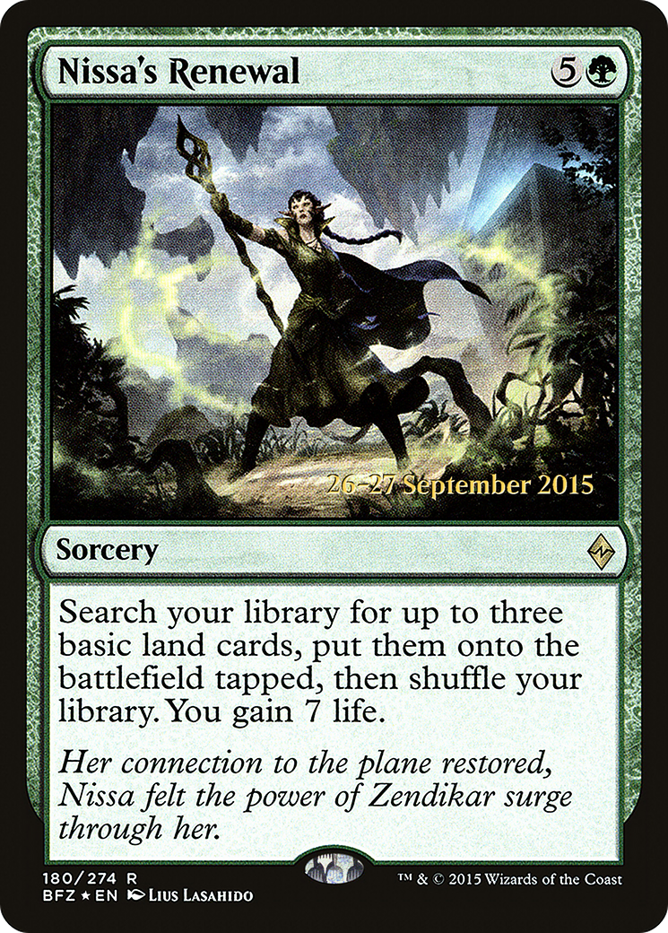 Nissa's Renewal (PRE-180S) [Battle for Zendikar Promos] Foil