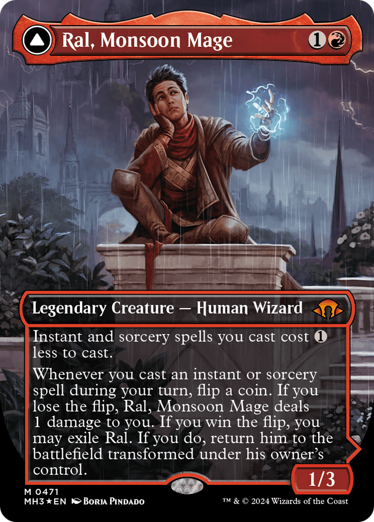Ral, Monsoon Mage // Ral, Leyline Prodigy (MH3-471) [Modern Horizons 3] (Borderless) Foil