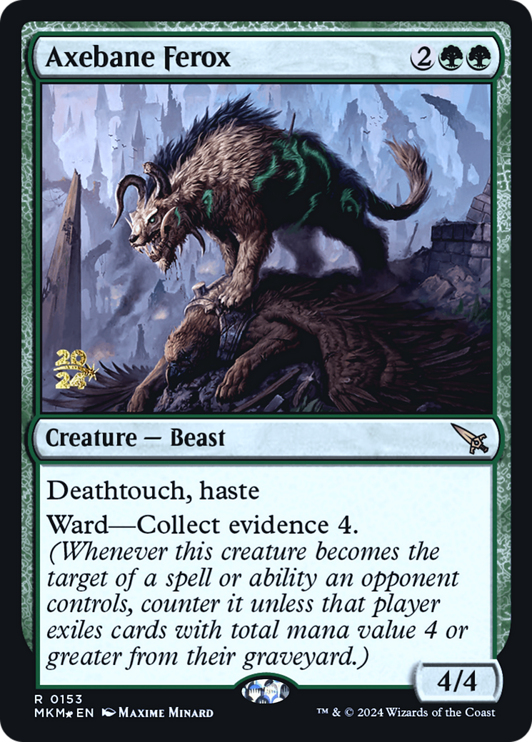 Axebane Ferox (PRE-153S) [Murders at Karlov Manor Promos] Foil