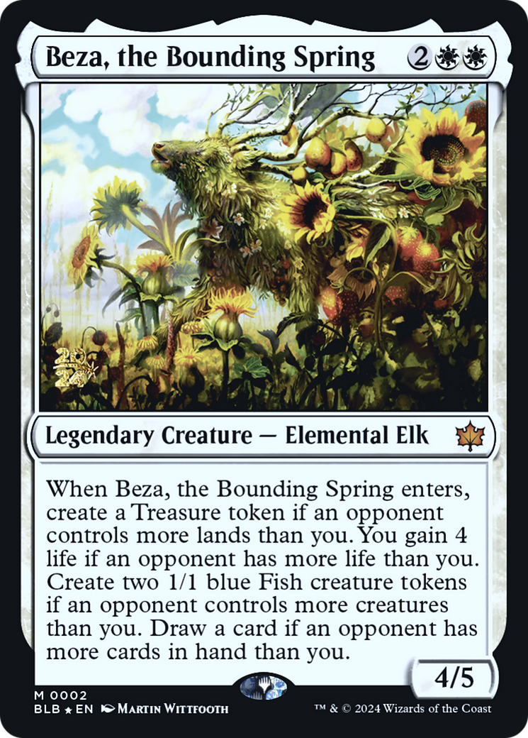 Beza, the Bounding Spring (PRE-02S) [Bloomburrow Promos] Foil