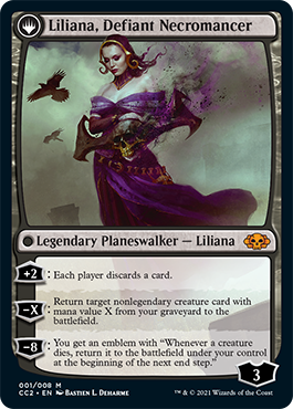 Liliana, Heretical Healer // Liliana, Defiant Necromancer (CC2-001) [Commander Collection: Black]: (originpwdfc) Foil