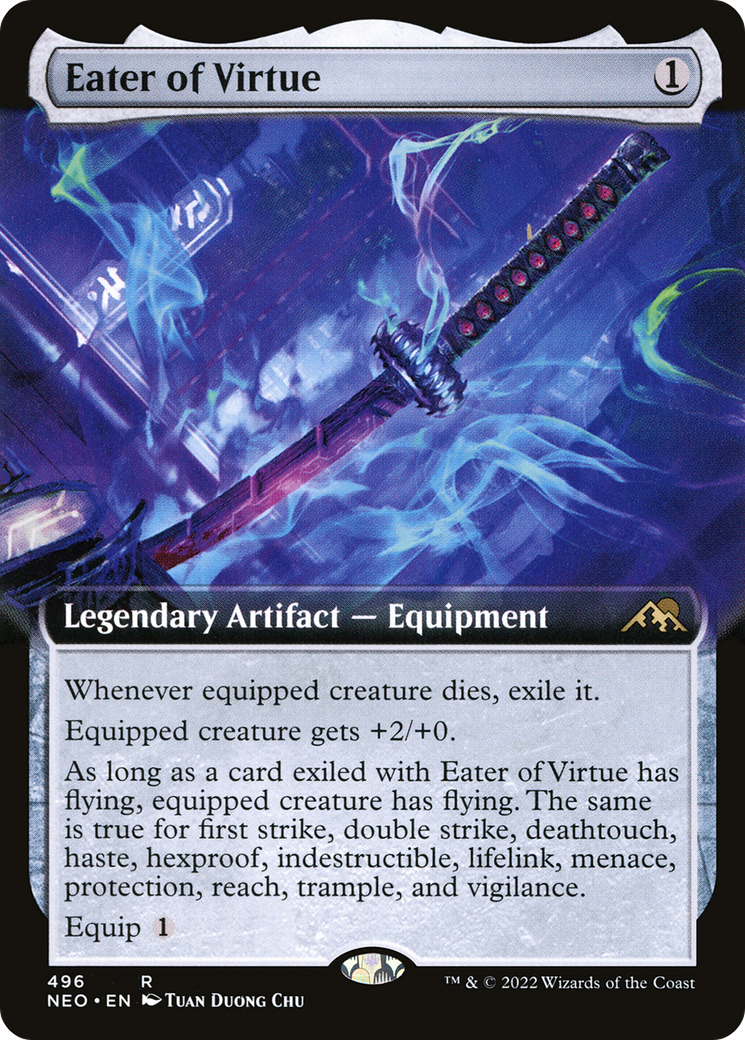 Eater of Virtue (NEO-496) [Kamigawa: Neon Dynasty]: (Extended Art) Foil