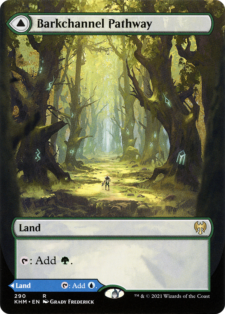 Barkchannel Pathway // Tidechannel Pathway (KHM-290) [Kaldheim]: (Showcase) (Borderless) Foil
