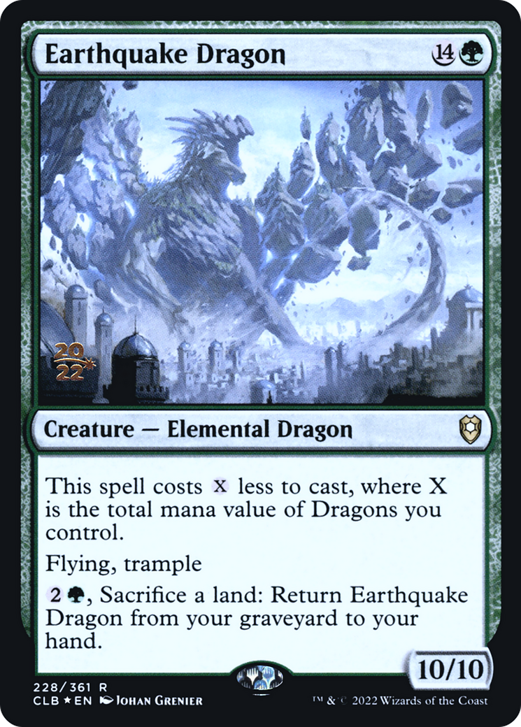 Earthquake Dragon (PRE-228) [Battle for Baldur's Gate Promos] Foil