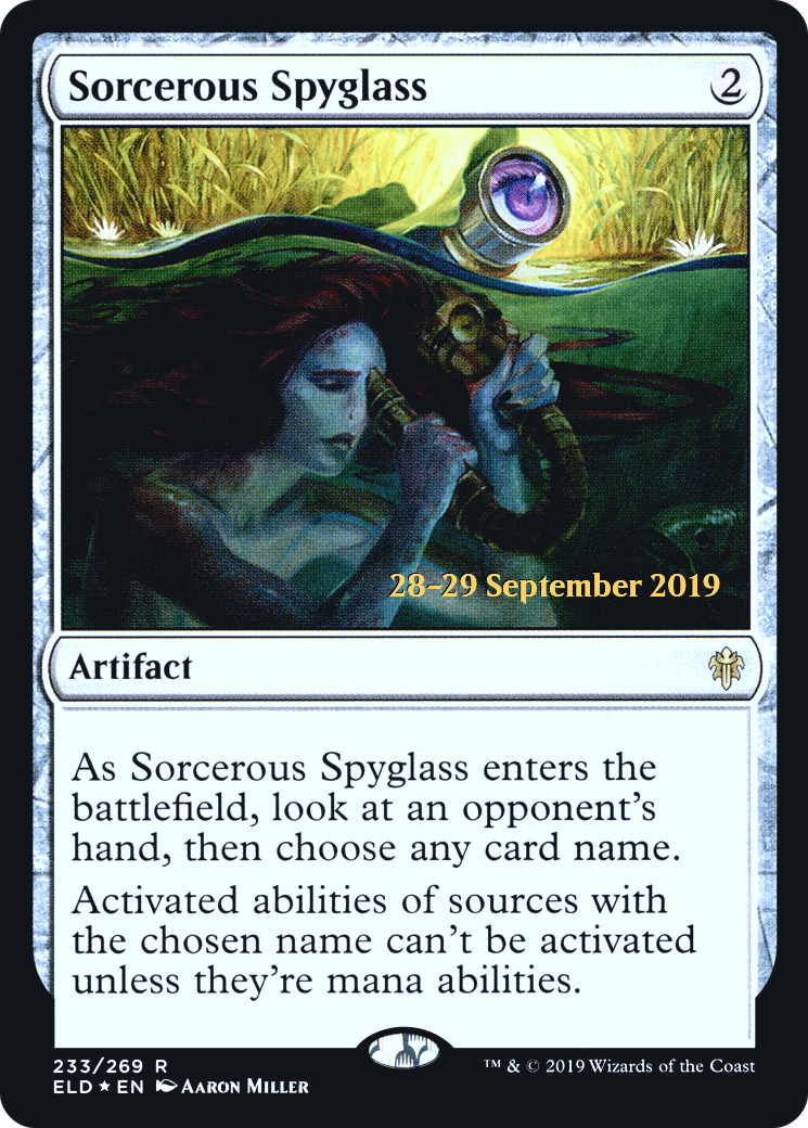 Sorcerous Spyglass (ELD) (PRE-233S) [Throne of Eldraine Promos] Foil