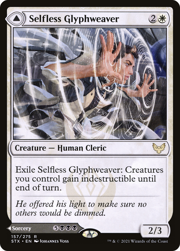 Selfless Glyphweaver // Deadly Vanity (STX-157) [Strixhaven: School of Mages]
