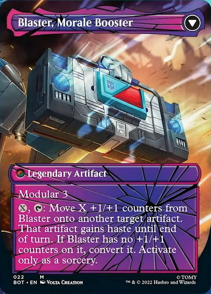 Blaster, Combat DJ // Blaster, Morale Booster (BOT-022) [Transformers]: (convertdfc, shatteredglass) (Borderless)