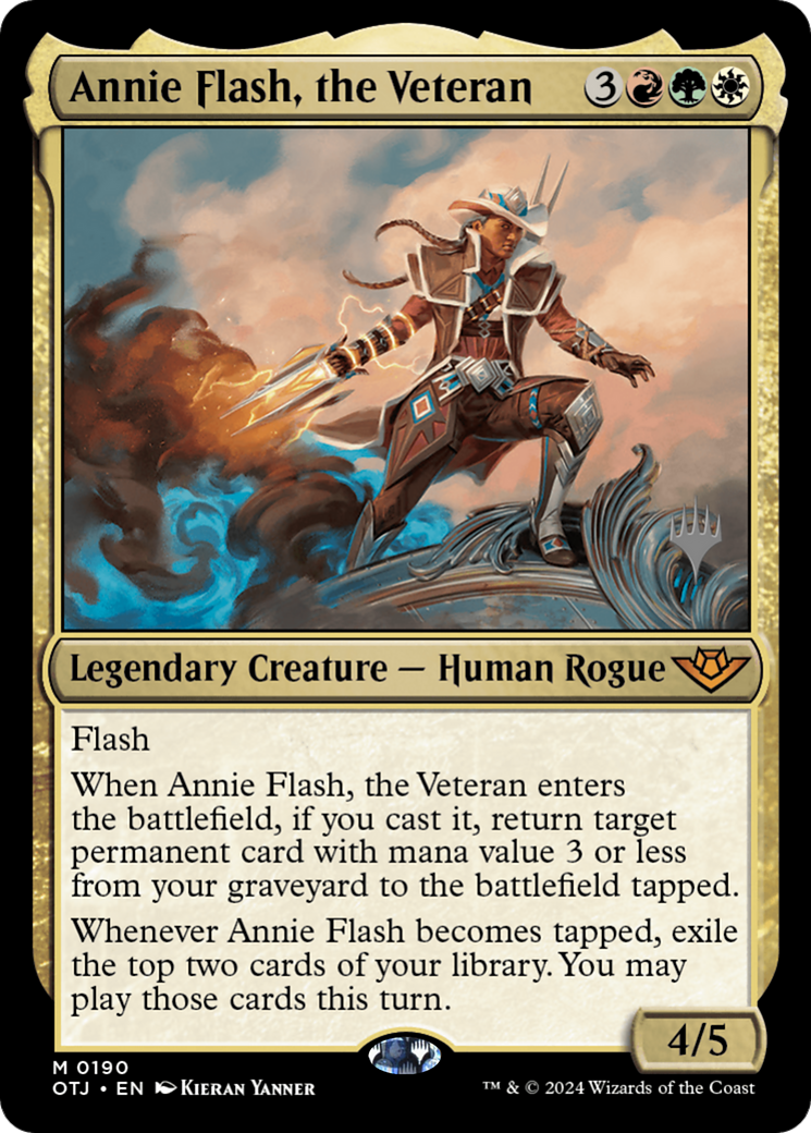 Annie Flash, the Veteran (PPOTJ-190P) [Outlaws of Thunder Junction Promos]