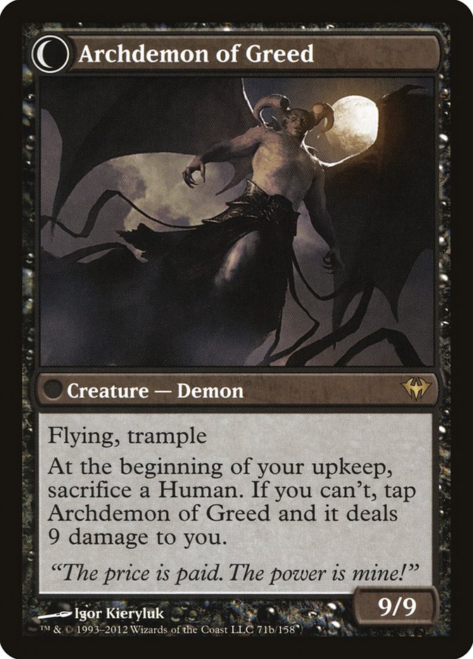 Ravenous Demon // Archdemon of Greed (DKA-071) [Dark Ascension]: (Double Faced Transform) Foil