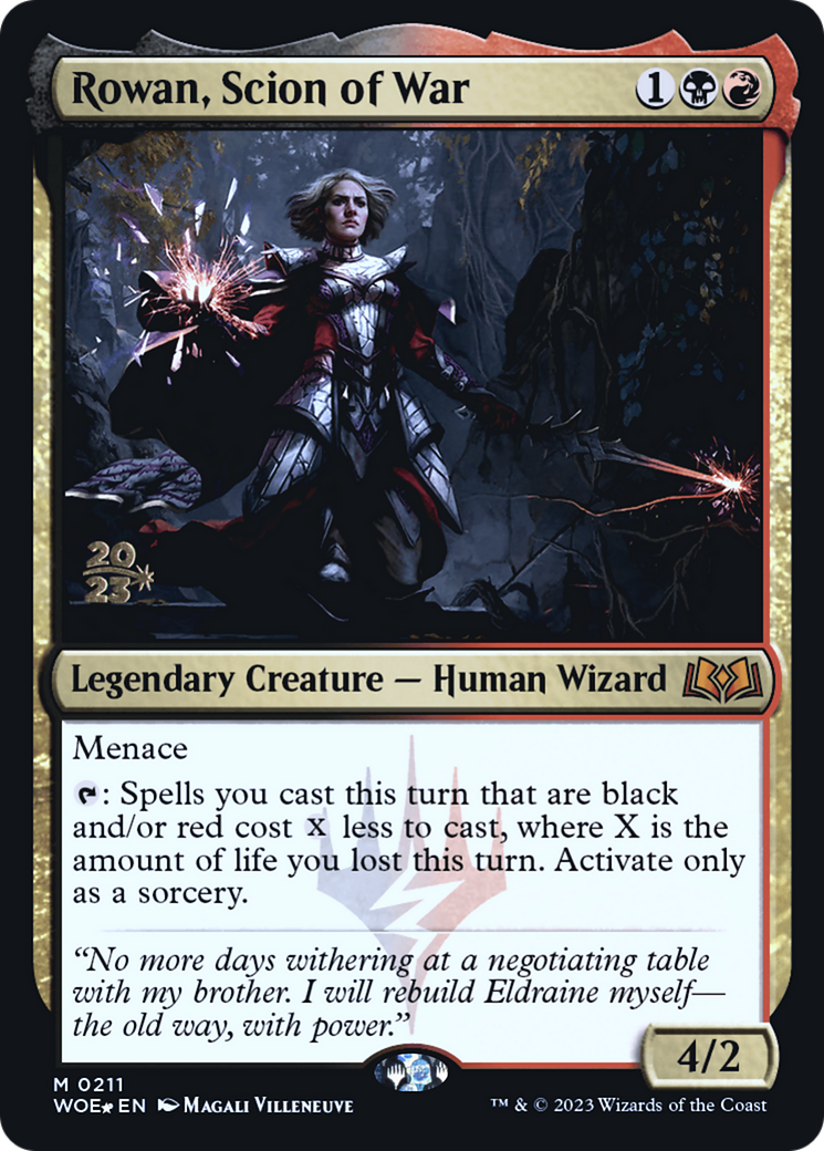Rowan, Scion of War (PRE-211S) [Wilds of Eldraine Promos] Foil