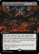 Heartless Conscription (OTC-057) [Outlaws of Thunder Junction Commander]: (Extended Art) Foil