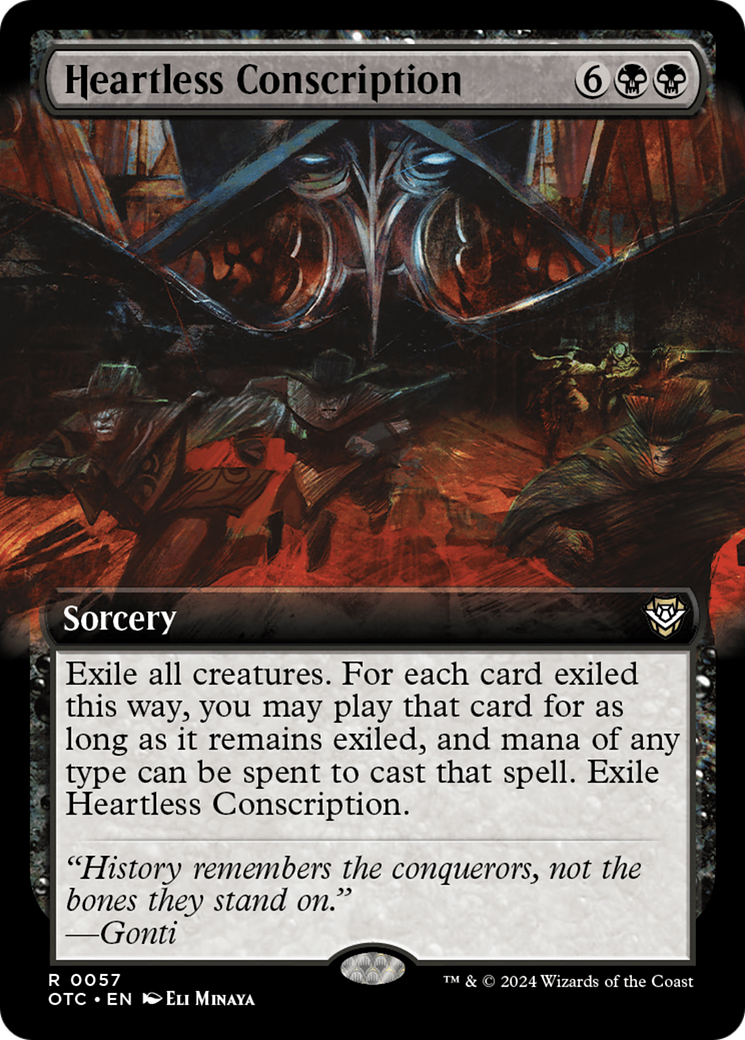 Heartless Conscription (OTC-057) [Outlaws of Thunder Junction Commander]: (Extended Art)