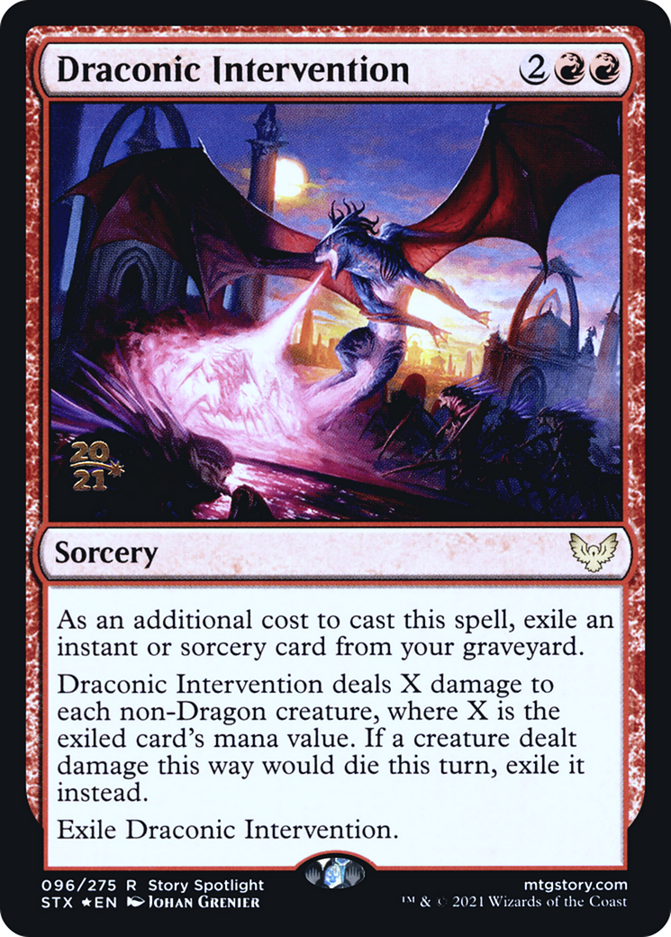 Draconic Intervention (PRE-96S) [Strixhaven: School of Mages Promos] Foil