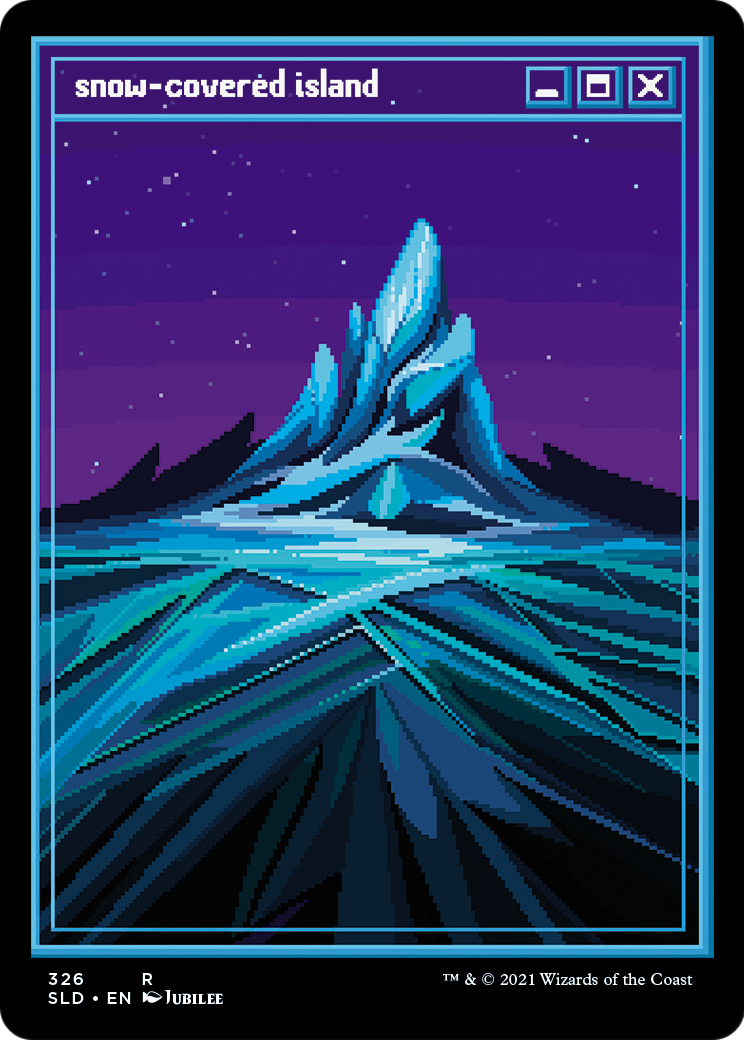 Snow-Covered Island (PixelSnowLands.jpg) (SLD-326) [Secret Lair Drop]