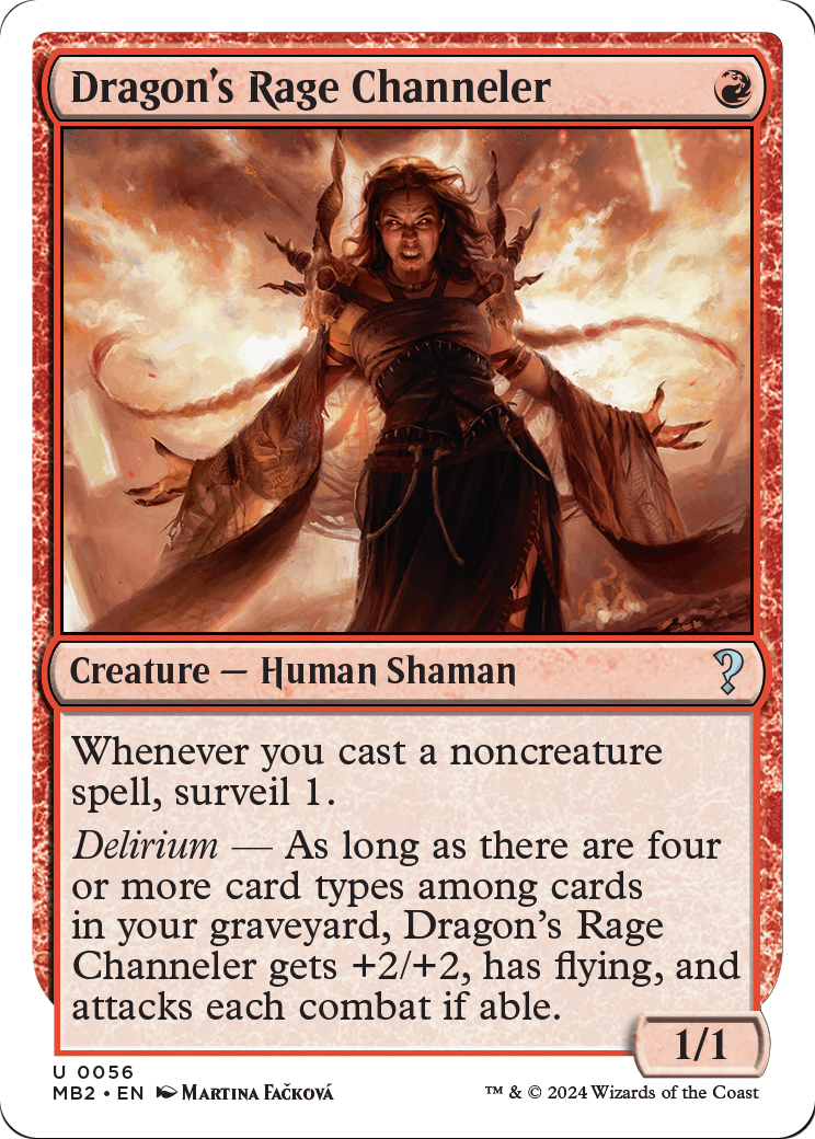 Dragon's Rage Channeler (White Border) (MB2-056) [Mystery Booster 2]