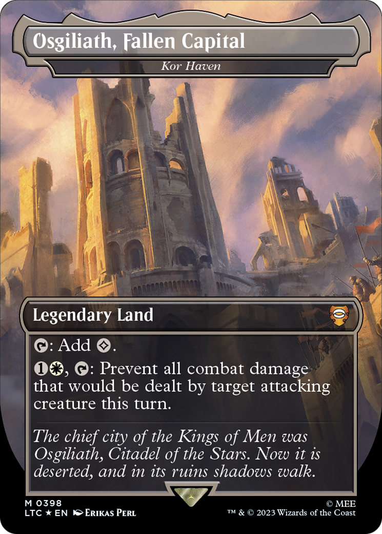 Osgiliath, Fallen Capital - Kor Haven (Surge Foil) (LTC-398) [Tales of Middle-earth Commander] / Osgiliath, Fallen Capital (Borderless) Foil