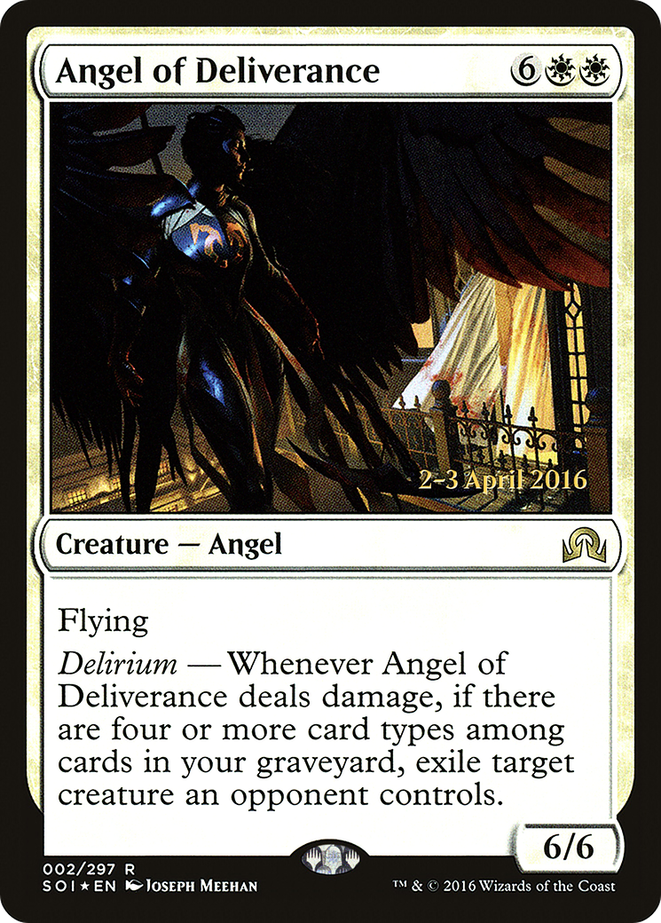 Angel of Deliverance (PRE-02S) [Shadows over Innistrad Promos] Foil