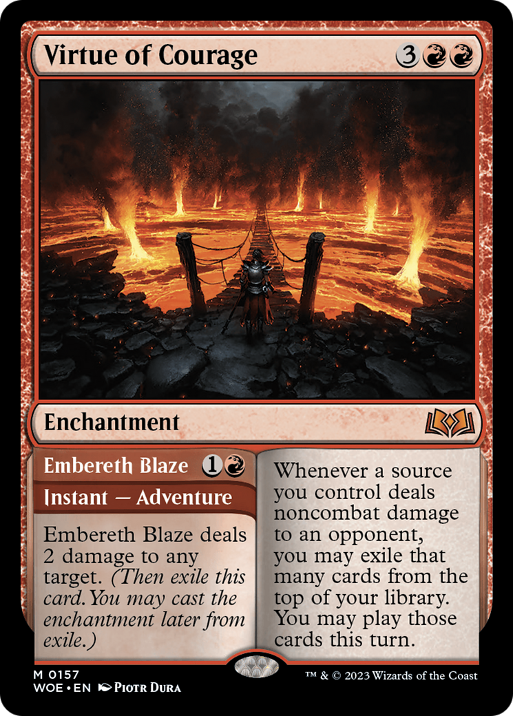 Virtue of Courage // Embereth Blaze (WOE-157) [Wilds of Eldraine]