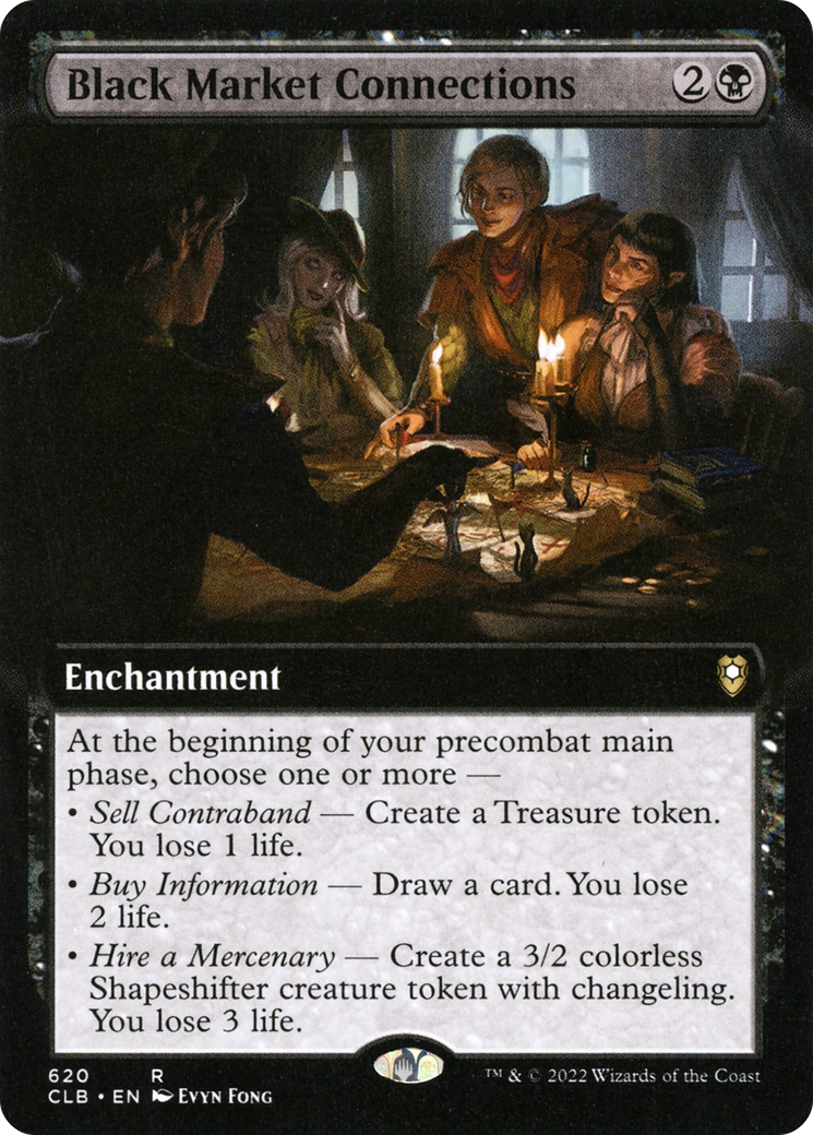 Black Market Connections (CLB-620) [Commander Legends: Battle for Baldur's Gate]: (Extended Art)
