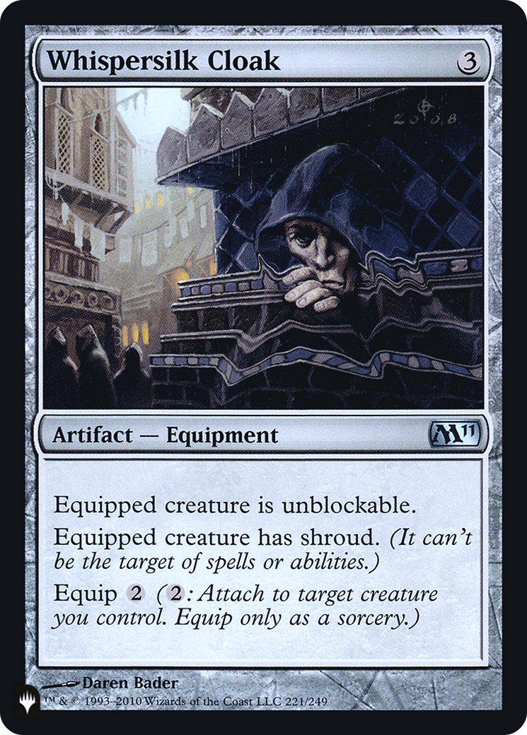 Whispersilk Cloak (M11) (LIST-M11-221) [The List] Foil