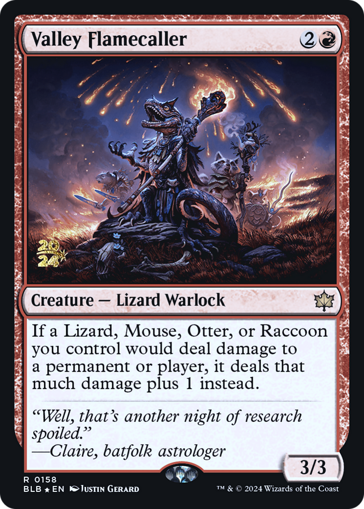 Valley Flamecaller (PRE-158S) [Bloomburrow Promos] Foil