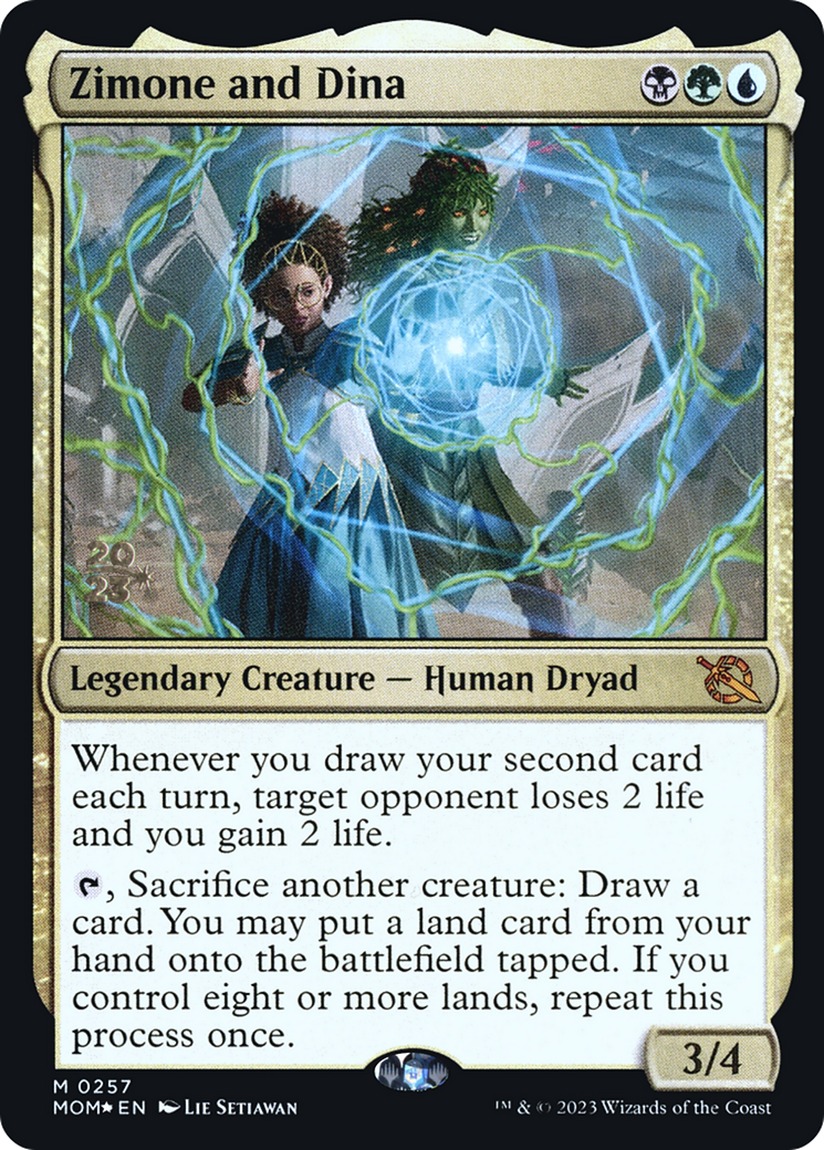 Zimone and Dina (PRE-257S) [March of the Machine Promos] Foil