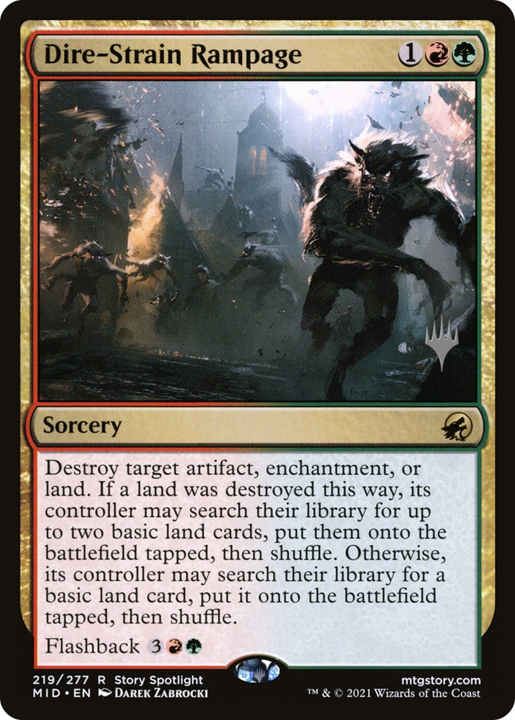 Dire-Strain Rampage (PPMID-219P) [Innistrad: Midnight Hunt Promos]