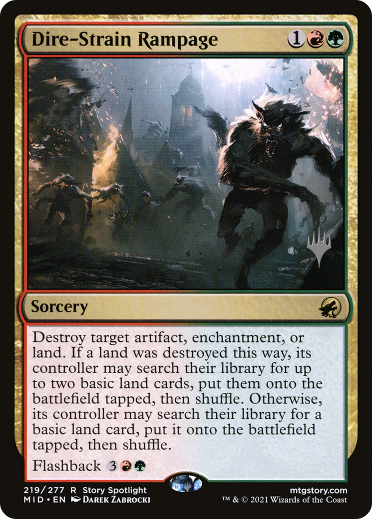 Dire-Strain Rampage (PPMID-219P) [Promo Pack: Innistrad: Midnight Hunt Promos]