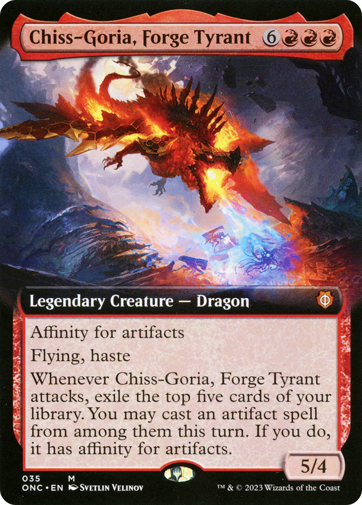 Chiss-Goria, Forge Tyrant (ONC-035) [Phyrexia: All Will Be One Commander]: (Extended Art)