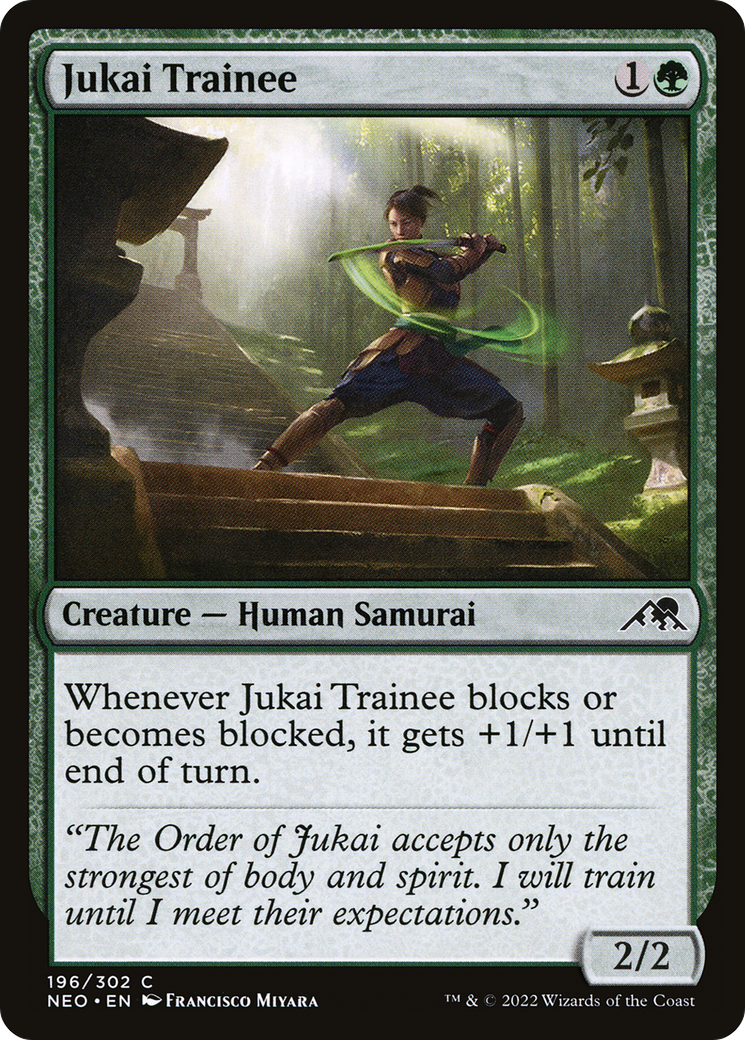 Jukai Trainee (NEO-196) [Kamigawa: Neon Dynasty] Foil