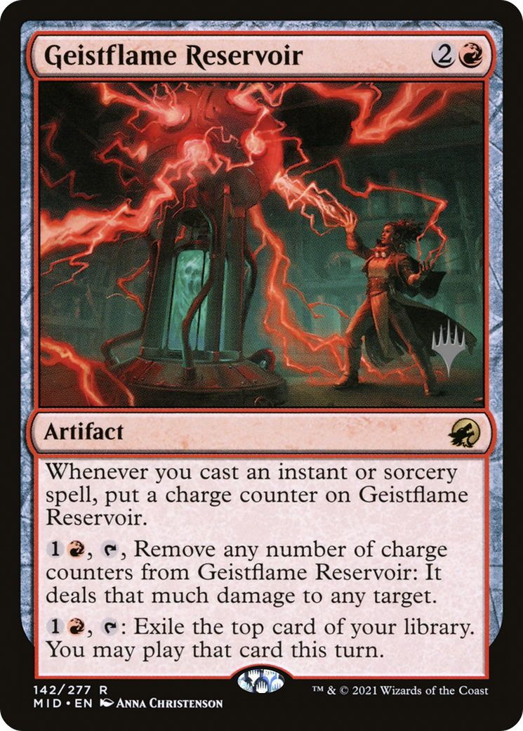 Geistflame Reservoir (PPMID-142P) [Promo Pack: Innistrad: Midnight Hunt Promos]
