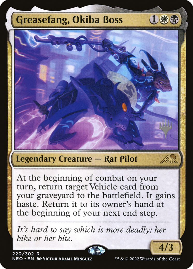 Greasefang, Okiba Boss (PPNEO-220) [Promo Pack: Kamigawa: Neon Dynasty Promos]