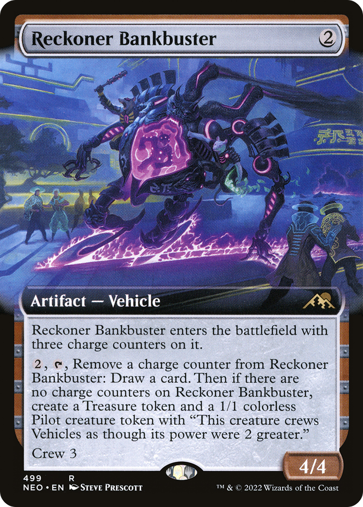 Reckoner Bankbuster (NEO-499) [Kamigawa: Neon Dynasty]: (Extended Art) Foil