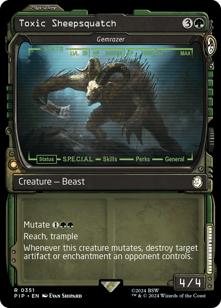 Gemrazer (PIP-351) [Fallout] / Toxic Sheepsquatch: (Showcase) Foil