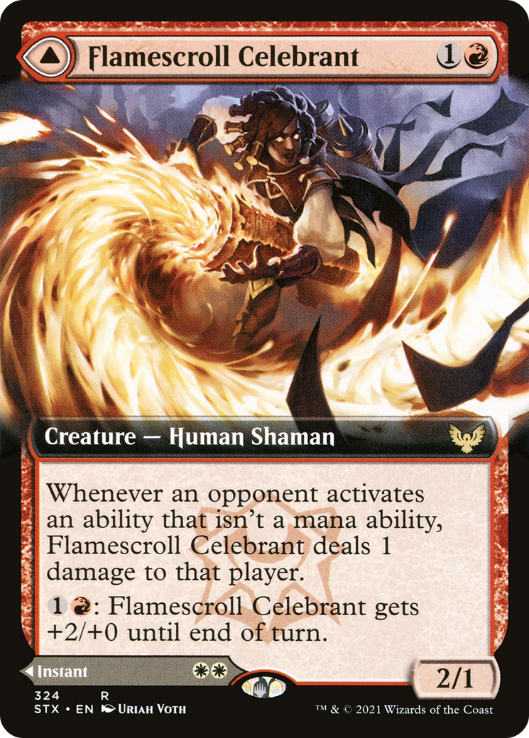 Flamescroll Celebrant (Extended Art) (STX-324) [Strixhaven: School of Mages]