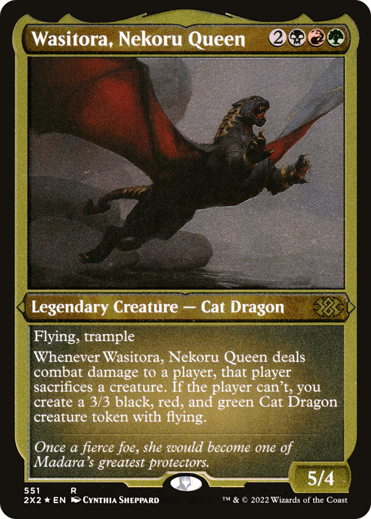 Wasitora, Nekoru Queen (2X2-551) [Double Masters 2022] Etched Foil