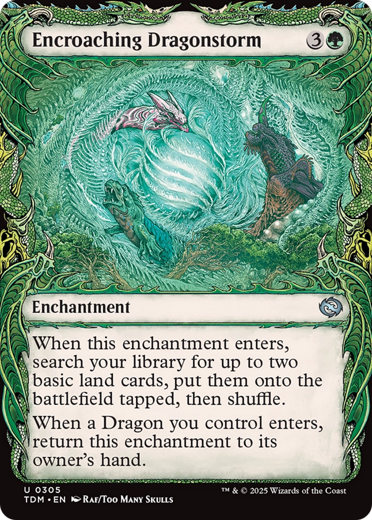 Encroaching Dragonstorm (TDM-305) [Tarkir: Dragonstorm]: (Showcase, enchantment)