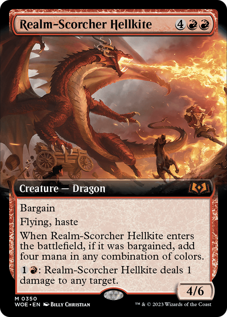 Realm-Scorcher Hellkite (WOE-350) [Wilds of Eldraine]: (Extended Art)